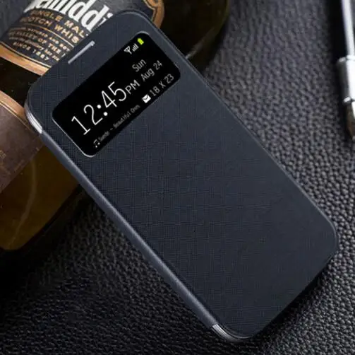 Смарт-чехол с функцией сна, кожаный флип-чехол для Samsung Galaxy S4 Mini I9190 I9192 I9195 - Цвет: Черный