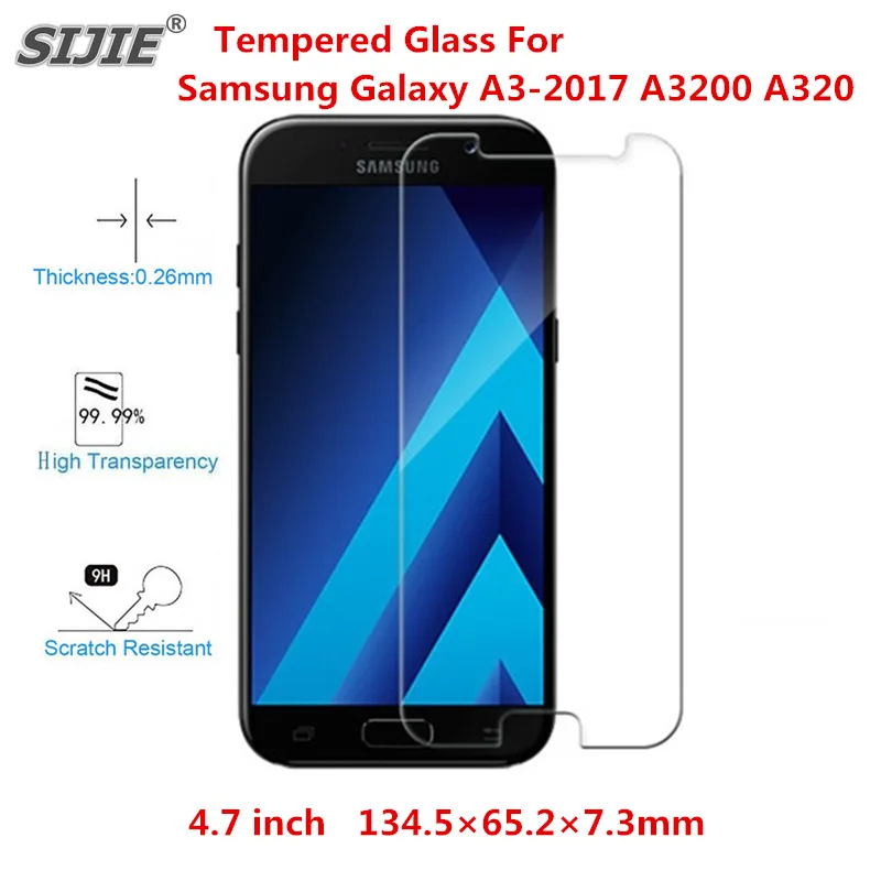

Tempered Glass For Samsung Galaxy A3-2017 A3200 A320 4.7 inch anti scratch Explosion proof Ultrathin High definition HD Screen