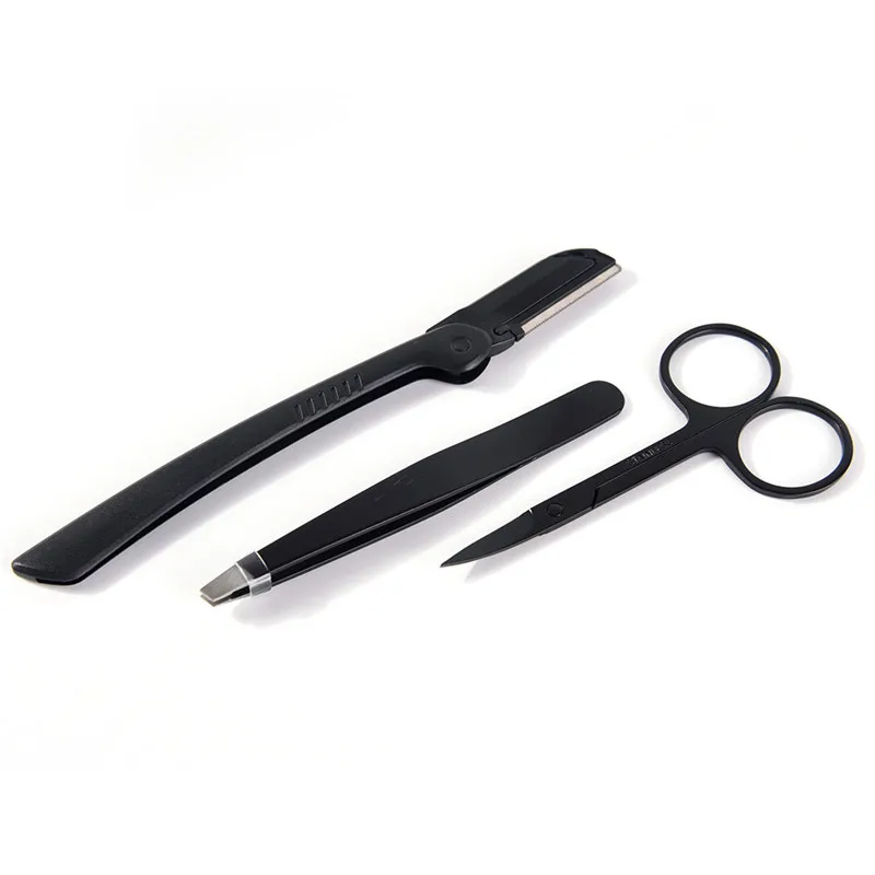 3pcs/set Professional Stainless Steel Eyebrow Cutter Eyebrow Scissors