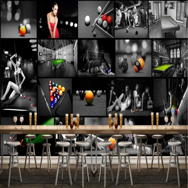 

Free shipping custom wallpapers Billiard hall Sexy beauty background wall photo wall mural wallpapers for living room