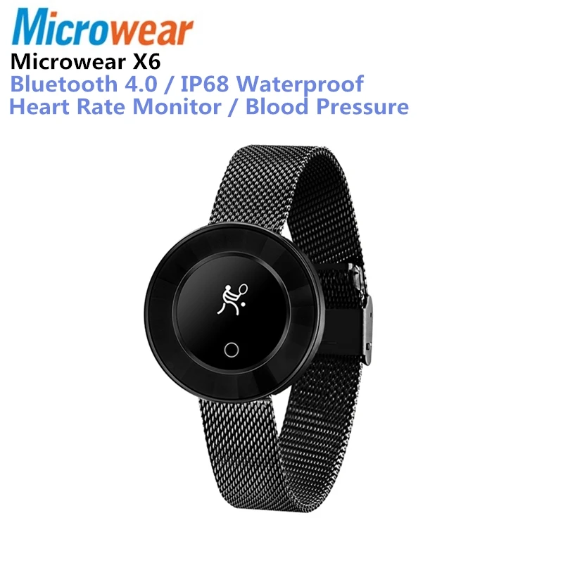 

Microwear X6 0.66 inch Sports Smart Bracelet Bluetooth 4 IP68 Waterproof Call Message Reminder Heart Rate Monitor Blood Pressure