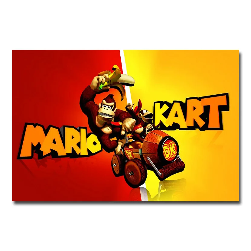 Super Mario Kart Art Silk Fabric Poster Print 13x20 24x36