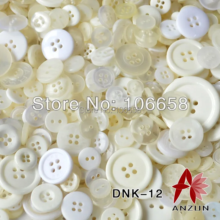 

Mixed Buttons Ivory Creams Whites 100G Bags Assorted Shapes Sizes Fashion Fastener for Craft And DIY DNK-12