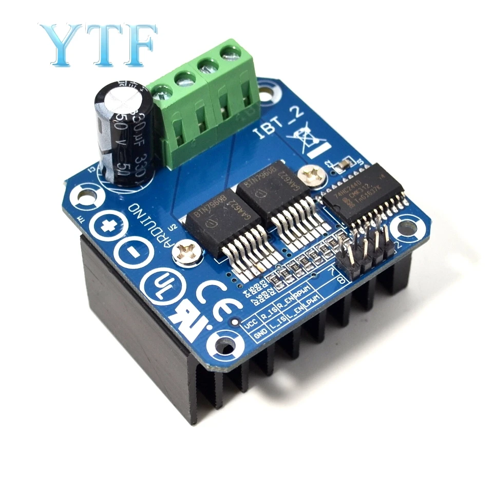

Double BTS7960 43A H-bridge High-power Motor Driver module/ diy smart car Current diagnostic BTN7960