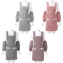 1 шт. Для женщин моды с защитным напылением от жирных следов и Пособия по кулинарии Кухня ресторанный фартук с 2 карманами новое платье