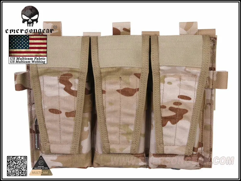 Emerson Triple Magzine Pouch For AVS vest Military Hunting Equipment Multicam Arid EM9030MCAD