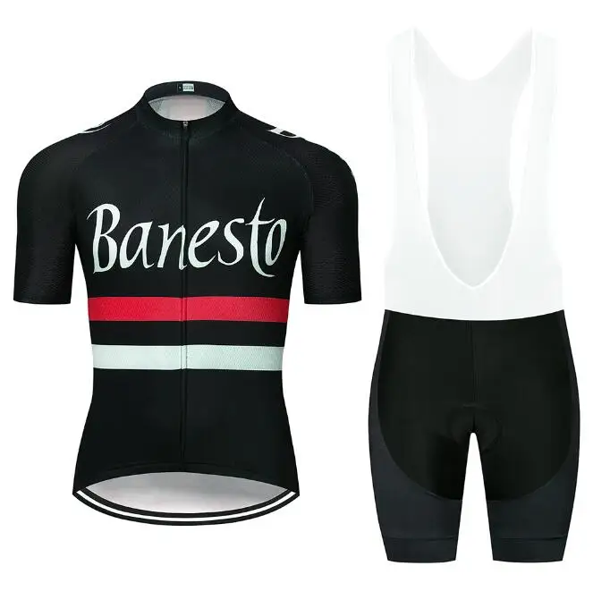 High quality Banesto Cycing Jersey long sleeves bib pants ropa ciclismo bike bicycle cycling clothing MTB riding sports suit - Цвет: 17