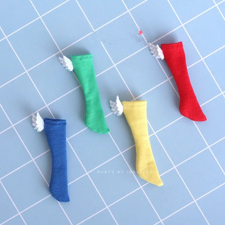Милые носки с маленькими крыльями, доступные для Blyth Azone Momoko Pullip Licca Chole, аксессуары для кукол, носки для кукол