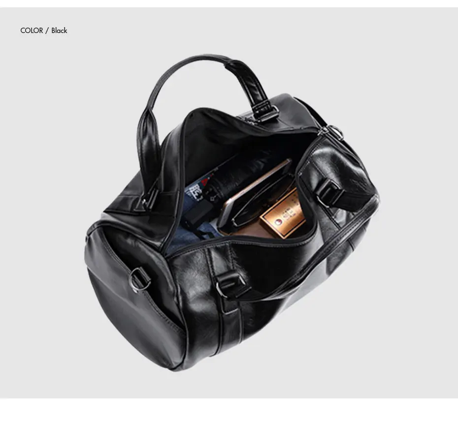 CARANFIER для мужчин s Топ PU кожаные сумочки дорожные сумки Классический тренировки плеча сумочку мужской мешок спортивные сумки тренажерный