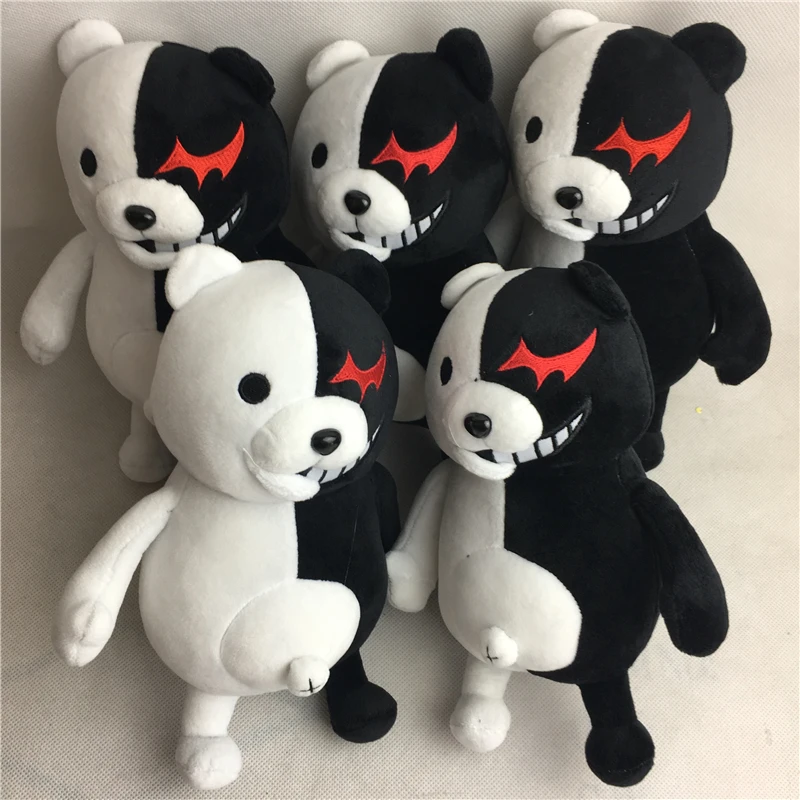 

10PC/Lot Cartoon Dolls Dangan Ronpa Monokuma Doll Plush Toys, Black White Bear Kids Toys Child Birthday Gifts