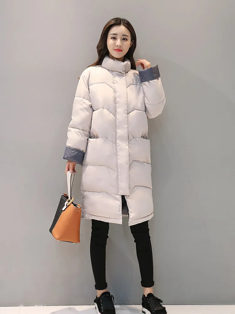 Осенне-зимняя женская куртка, длинный пуховик, верхняя одежда для женщин, зимнее пальто с хлопковой подкладкой, теплая куртка, верхняя одежда, женские пуховики