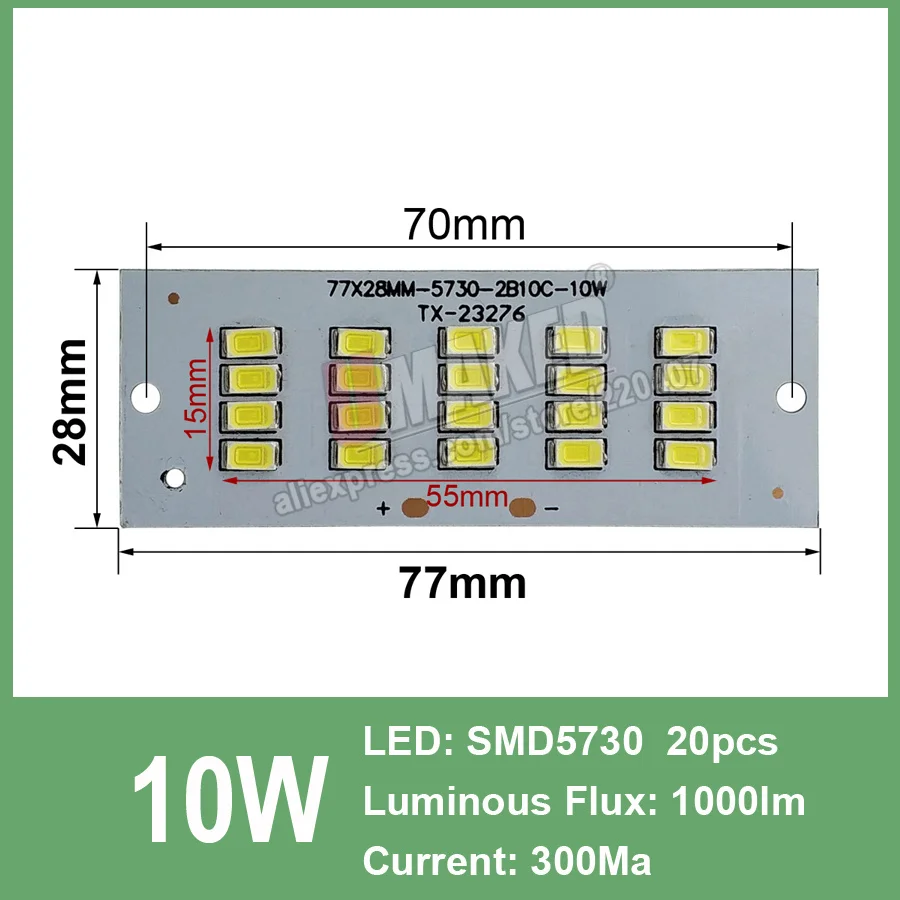 Светодиодный прожектор PCB 200 Вт 150 Вт 100 Вт 50 Вт 30 Вт 20 Вт 10 Вт SMD5730 светодиодный щит, светодиодный источник освещения для Светодиодный прожектор - Испускаемый цвет: 10W