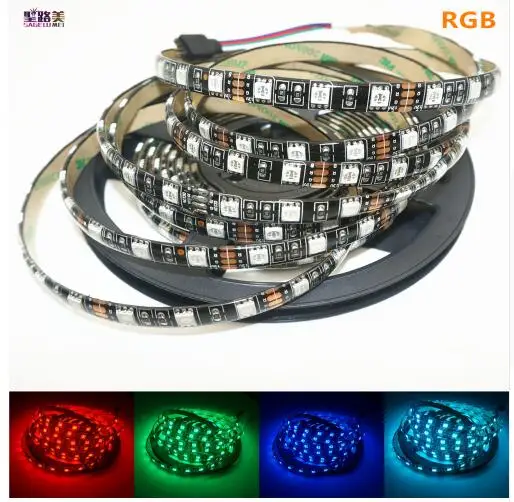 10 метров DC12V 60leds/m 5050 RGB SMD5050 гибкий 300 светодиодов полосы света IP65 неводонепроницаемая белая печатная плата/ЧЕРНЫЙ печатной платы 5 M/валки