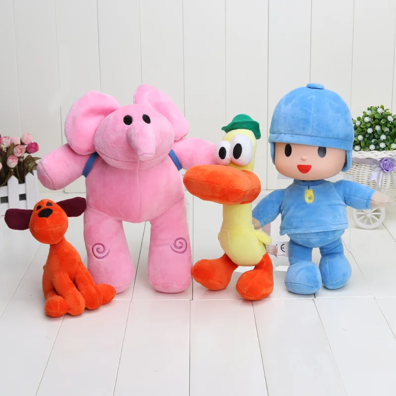 4 шт./лот POCOYO Elly elefante слон Pocoyo Patito утка Лула Собака Мягкие плюшевые игрушки милые куклы детский подарок