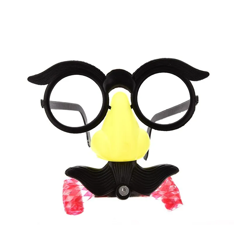 20 шт. Юмор игрушка забавный клоун очки костюмированный бал круглая рамка красный нос/свисток усы детские игрушки