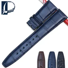 Pesno Suitable for IWC Portuguese Crocodile Leather Watch Accessories Men Black Brown Dark Brown Genuine Leather Watch Strap