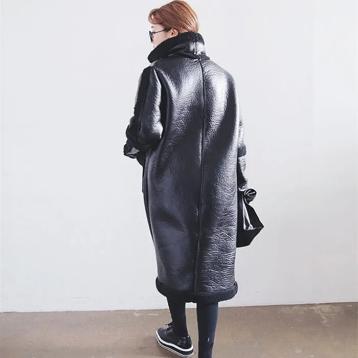 vent Nouveau Manteau Automne À Femmes Fendue white Black Commune Lâche Cru Poche Manches creamy Mode Pleine Aa057 Winte 2018 Coupe Pu ewq Zippée Td5q6wT