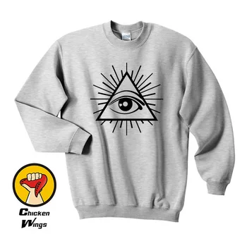 

All Seeing Eye Printed Mens sweatshirt Illuminati Cult Cross Swag Tumblr Hip Top Sweatshirt Unisex More Colors