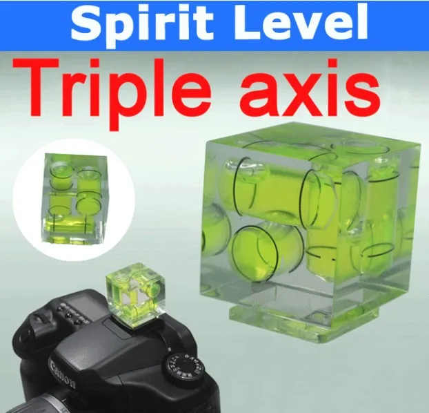 

100% GUARANTEE Triple 3 Axis Bubble Spirit Level On Camera Hot Shoe 3D free shipping