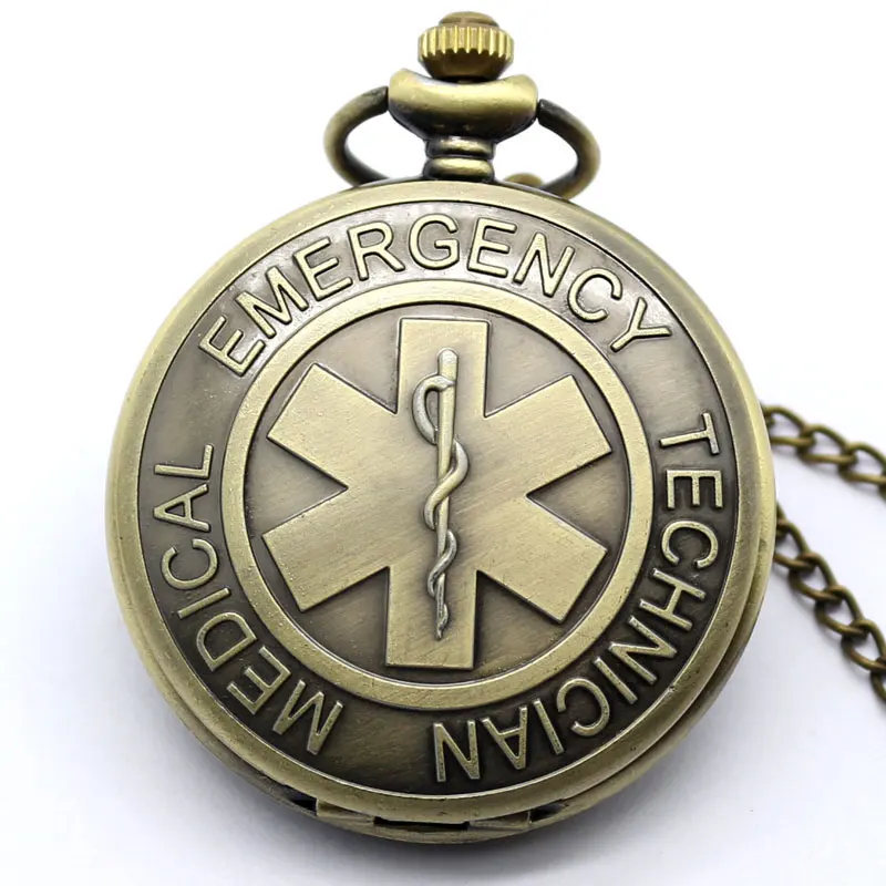 Кварцевые карманные часы EMT Скорой Медицинской Техник парамедик значок символ Fob часы Цепочки и ожерелья подвеска подарок для Для мужчин
