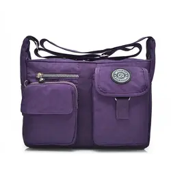 2019 модные женские сумки высокого качества, непромокаемые нейлоновые сумки через плечо для женщин, повседневные Фиолетовые женские сумки