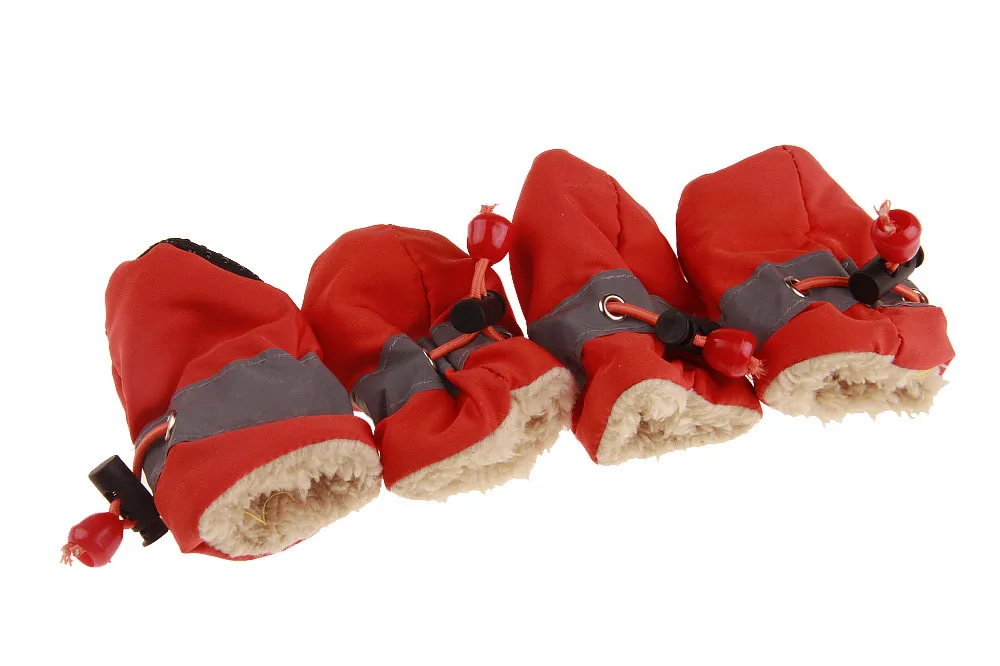 4 шт./лот ПЭТ зимняя обувь для собак анти-скольжения на снежную погоду Обувь для собак Носки для маленького для средних и больших собак чихуахуа Йорк Утепленная Одежда Pet Товары