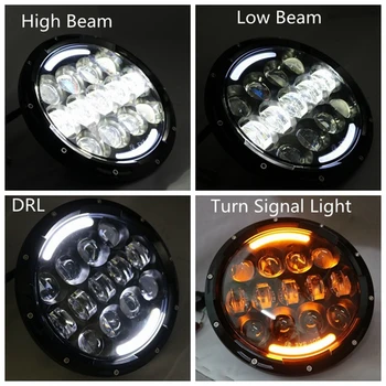 

For Jeep Headlights 7" LED Headlight With DLR Light Super Bright Leds For Land Rover Defender For Jeep Wrangler JK/TJ/CJ/Hummer