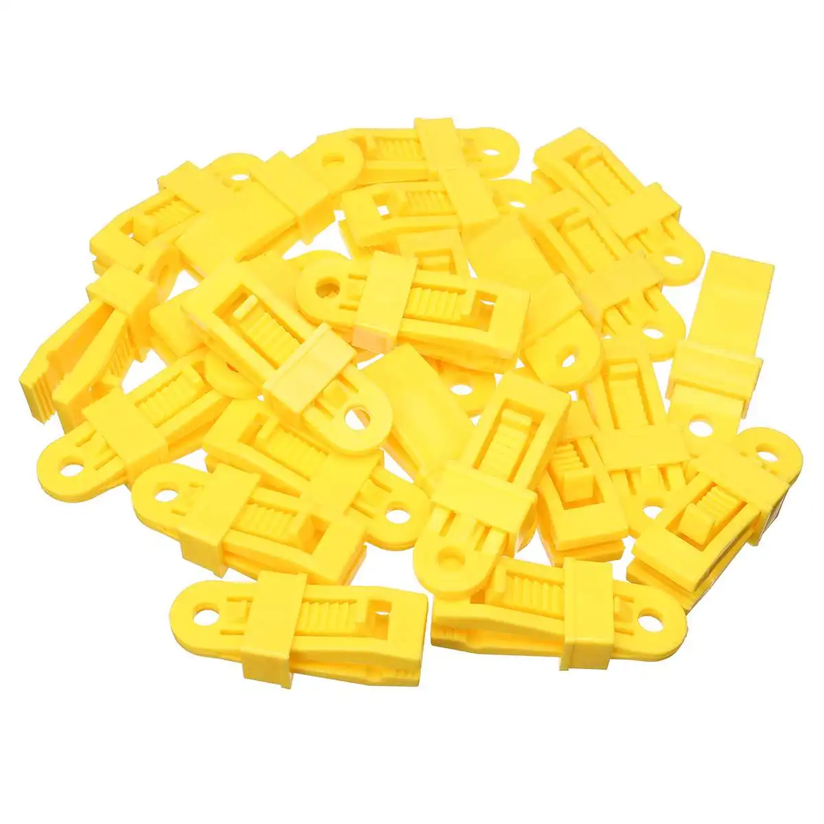 24Pcs/Set Reusable Sunshade Tent Clip Buckle Heavy Duty Pliers Camping Survival Clips Outdoor Camping Tools Tent Accessories - Цвет: Yellow