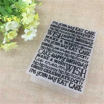 

PLASTIC EMBOSSING FOLDER letters birthday cake scrapbook album card packing decoration cutting dies paper craft