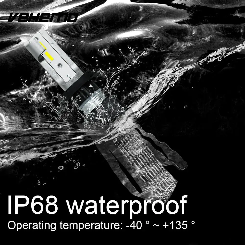 VEHEMO H4/9003/HB2 80 Вт светодио дный лампы передних фар автомобильной безопасности лампочки Универсальный светодио дный противотуманные освещения света сборки