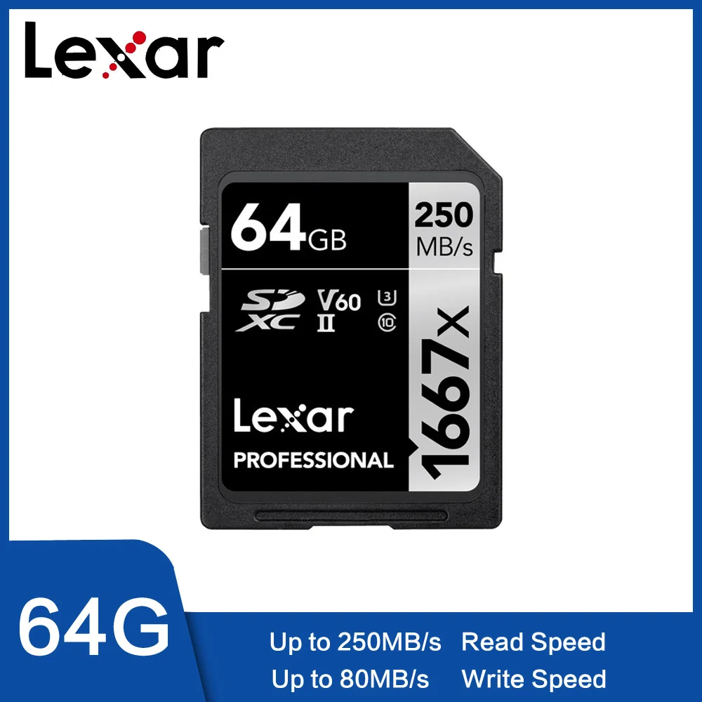 Новые карты памяти Lexar 1667X V60 250MBs флэш память sd карта s 64 Гб 128 ГБ micro U3 256 SDXC Для 3D 4K HD