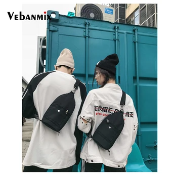 

Personality Students Chest Bag Men Crossbody Bags Hip Hop Streetwear Messenger Bags Oxford Unisex Hip-hop Rock Boys Girl Bag