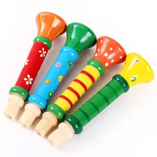 Новое поступление Разноцветные детские деревянные рога Hooter инструменты, труба, музыкальные игрушки, забавные Подарочные игрушки для детей# S20