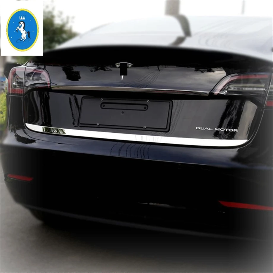 Yimaautotrims авто аксессуар задняя Задняя Крышка багажника и верхняя задняя дверь Накладка для Tesla модель 3