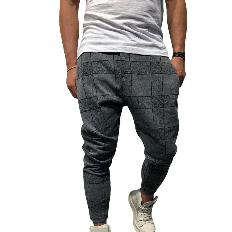Laamei мужские стильные свободные клетчатые брюки с принтом, повседневные штаны-шаровары для бега, спортивные брюки для мужчин в стиле хип-хоп, уличная одежда, pantalon homme