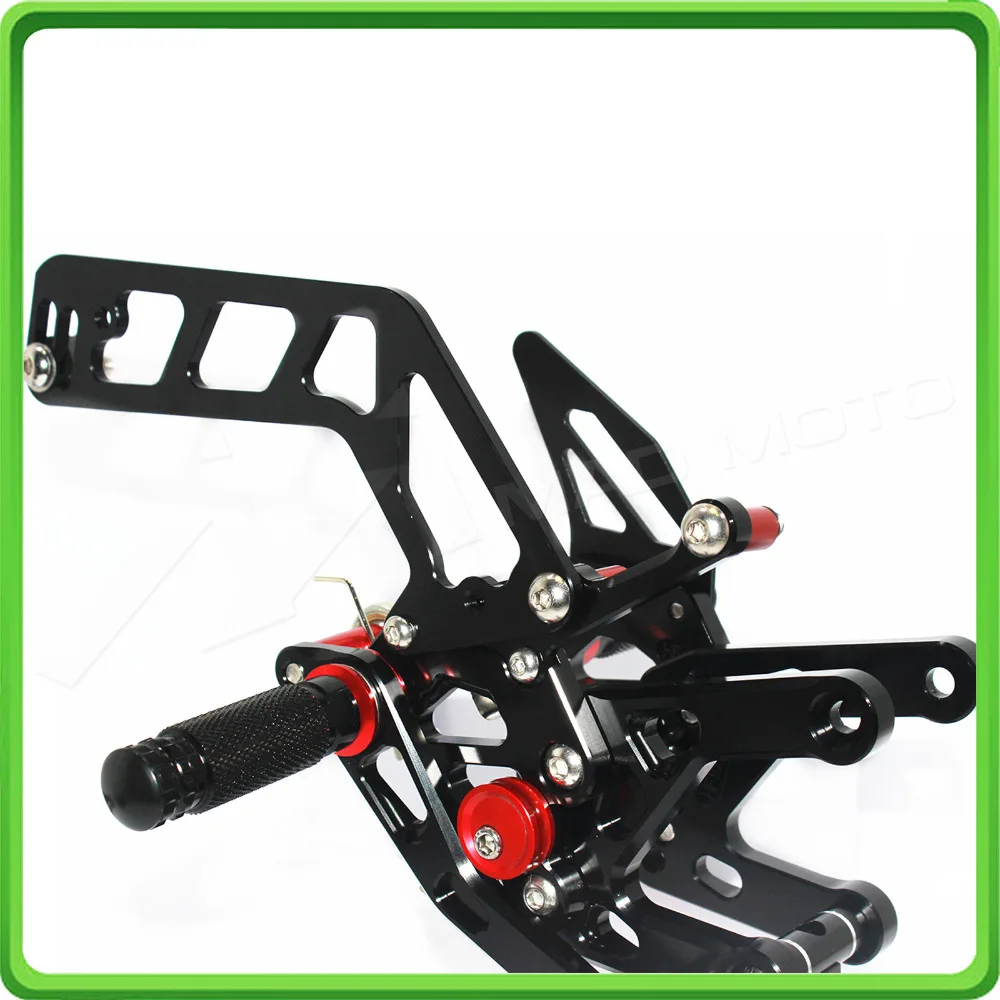 ЧПУ Регулируемые Rearsets сзади комплект одежды для ног подставка для ног колышки для Yamaha FZ-10 MT-10 FZ10 MT10 черный