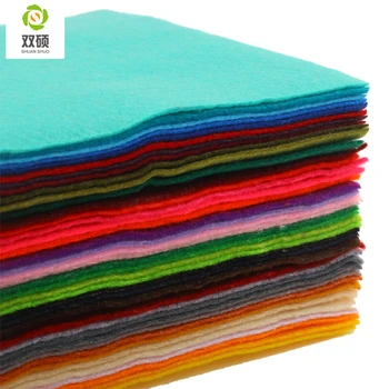

Shuanshuo 1.2MM Thick Soft Felt Polyester Nonwoven Cloth For DIY Handmade Carfts 42 Pieces Mixed Colors 15X15CM