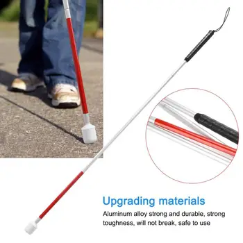 

Folding Foldable Reflective Cane Crutch Portable Anti-Shock Guide Walking Stick Blind People