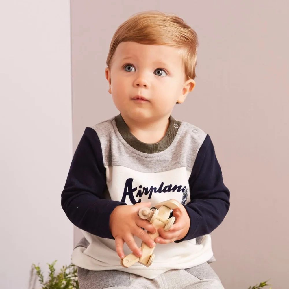 2017 Autumn baby boy clothes 100Cotton Patchwork Letter children baby