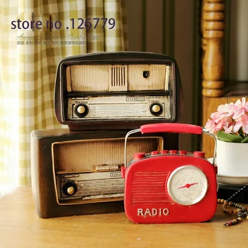 

European style retro radio props,tea point clothing shop window display,Home Furnishing decorations,Coffee bar hall decoration