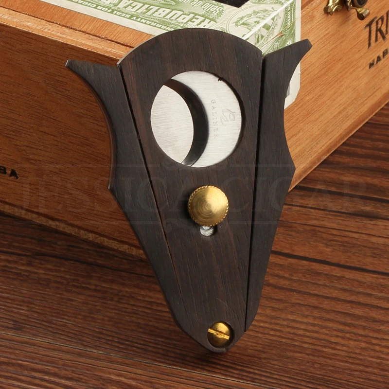 

GALINER Portable Cigar Cutter Stainless Steel Wood Double Sharp Cut Blade Cigar Guillotine With Gift Box