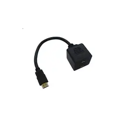 Женский 1 до 2 Way Y Splitter кабель HDMI штекер двойной HDMI двойной адаптер конвертер для HDTV PC