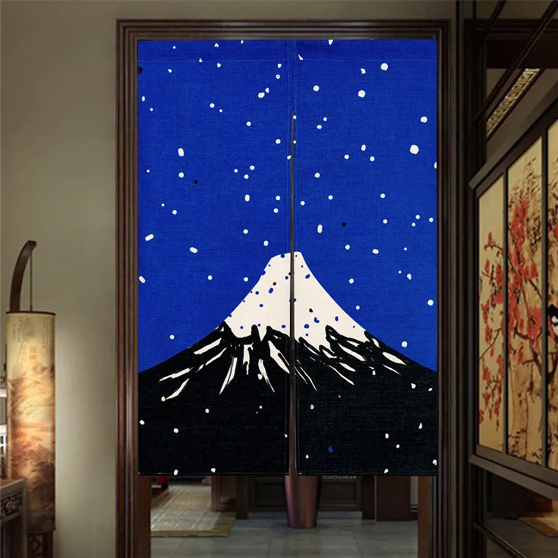 Креативный японский стиль Noren Mount Fuji Украшенные 85x120 см морские пейзажи печатные двери шторы для лапши магазин кухня