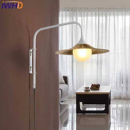 

IWHD Iron Arm Sconce LED Wall Light Fixtures Creative Bedroom Beside Modern Wall Lamp Indoor Lighting Stairs Wandlamp