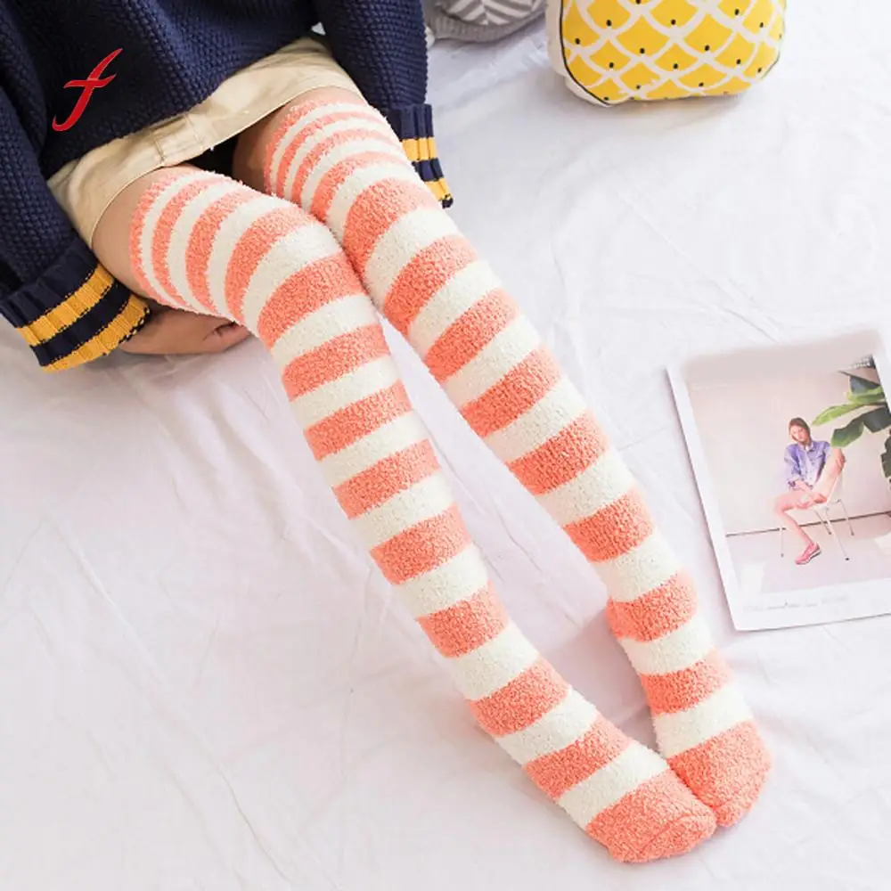Feitong Brand Warm Cotton Long Socks Female Casual Women Girl Winter