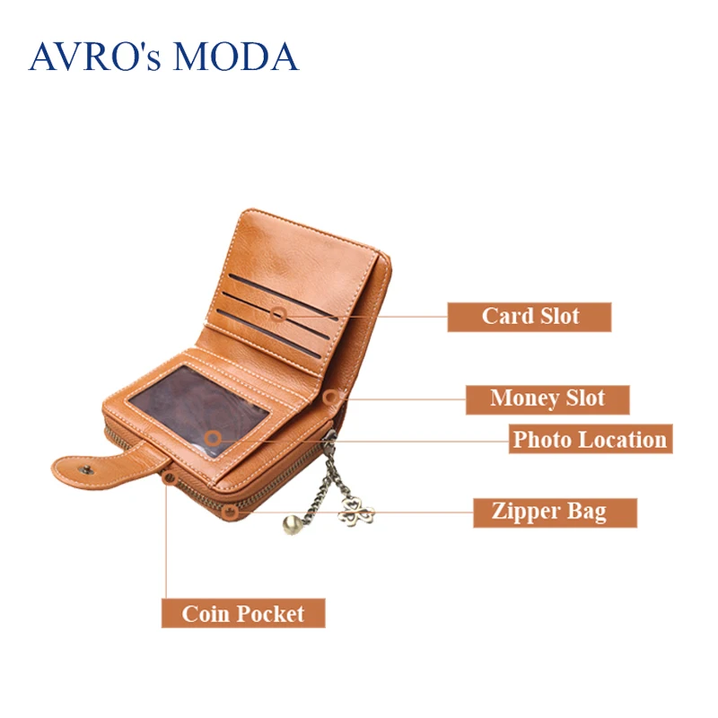 Кошелек AVRO's MODA женский из искусственной кожи брендовый винтажный клатч на