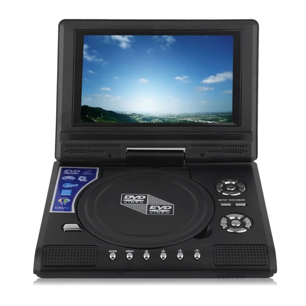 

FJD-750 7-Inch TFT LCD Screen DVD Player 270 Degrees Swivel Screen Digital Multimedia Player Support USB Secure Digital Card