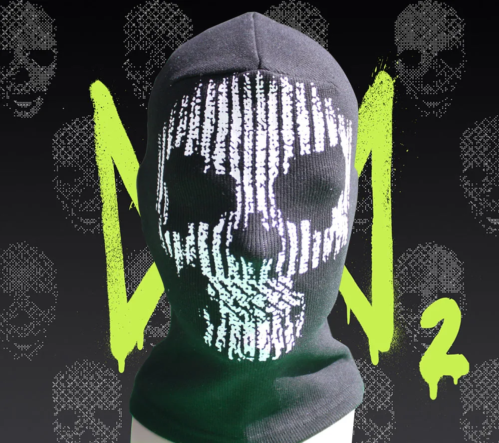 

Game Watch Dogs 2 WD2 DedSec Black No Eyes Masks Cotton Full Head Cosplay Props Party Halloween Fancy Ball
