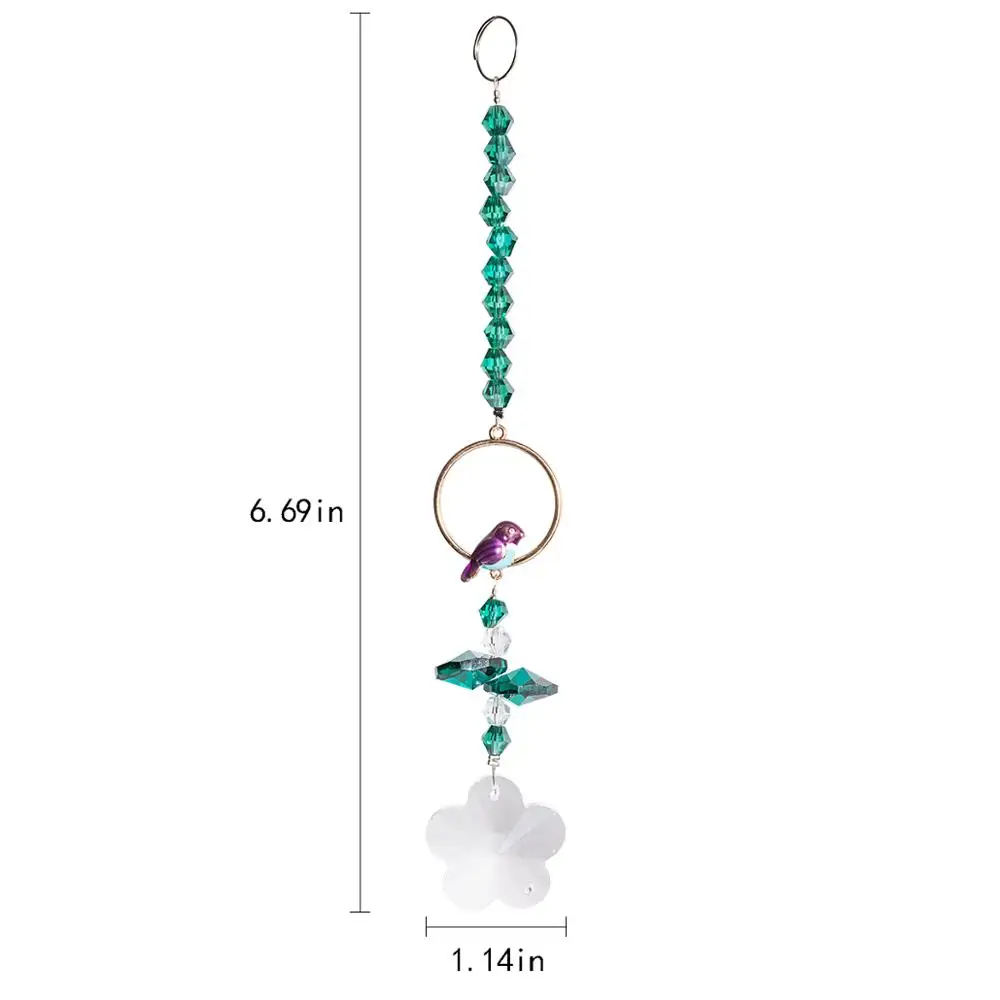 Мода Птица окно цветок колокольчики Висячие Кристалл витраж восьмиугольная Подвеска лампы свет подвеска-занавес свадебный Декор подарок - Цвет: Type1 1pcs