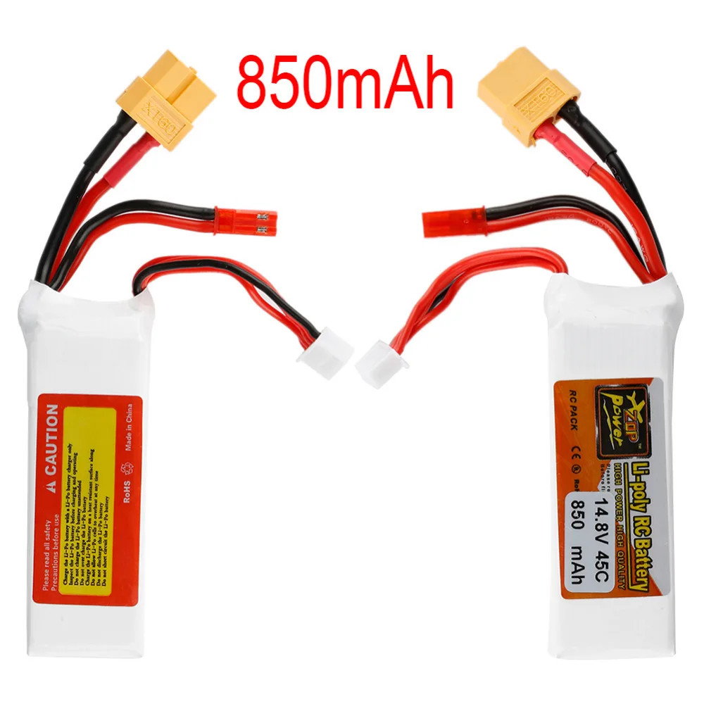

ZOP Power 850mAh 14.8V 45C 3S Lipo Battery Pack For RC Camera Drones Accessories Spare Parts JST+XT60 Plug Connector